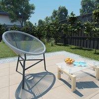 Berkfield Home Garden Moon Chair Poly Rattan Grey