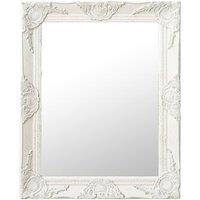 Berkfield Home Wall Mirror Baroque Style 50x60 cm White