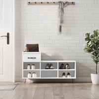 Berkfield Home Shoe Cabinet White 102x36x60 cm Engineered Wood | Size: 102 x 36 x 60 cm