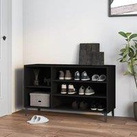 Berkfield Home Shoe Cabinet Black 102x36x60 cm Engineered Wood | Size: 102 x 36 x 60 cm