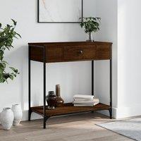 Berkfield Home Console Table Brown Oak 75x34.5x75 cm Engineered Wood