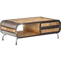 Berkfield Home Coffee Table 100x50x35 cm Solid Mango Wood in Brown | Size: 100 x 50 x 35 cm