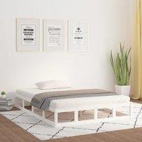 Bed Frame White 120x190 cm Small Double Solid Wood