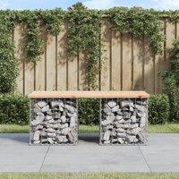 Berkfield Home Garden Bench Gabion Design 103x44x42 cm Solid Wood Pine in Brown | Size: 103 x 44 x 42 cm