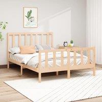 Berkfield Home Bed Frame Solid Wood Pine 120x200 cm in Brown | Size: Small Double