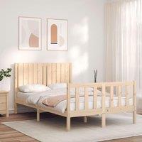 Berkfield Home Bed Frame with Headboard 120x200 cm Solid Wood in Brown