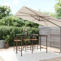 Berkfield Home Bar Table with Glass Top Brown 180x70x110 cm Poly Rattan | Size: 180 x 70 x 110 cm