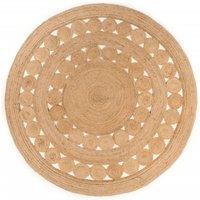 Area Rug Braided Design Jute 180 cm Round