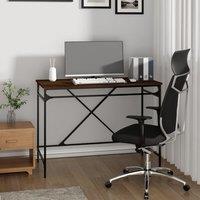 Berkfield Home Desk Brown Oak 100x50x75 cm Engineered Wood & Iron | Size: 100 x 50 x 75 cm