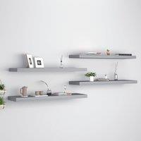 Berkfield Home Floating Wall Shelves 4 pcs Grey 90x23.5x3.8 cm MDF