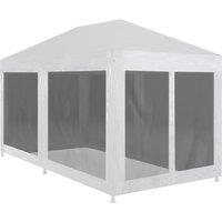 Berkfield Home Party Tent with 6 Mesh Sidewalls 6x3 m in White