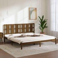 Berkfield Home Bed Frame Honey Brown Solid Wood Pine 200x200 cm