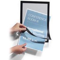 Durable Duraframe Self Adhesive Magnetic Signage Frame - 10 Pack - A4 Black