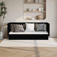 Berkfield Home Day Bed Black 90x190 cm Solid Wood Pine