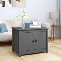 Berkfield Home Coffee Table Grey 71x49x55 cm Solid Wood Pine | Size: 71 x 49 x 55 cm