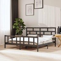 Berkfield Home Bed Frame Grey Solid Wood Pine 200x200 cm