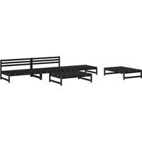 Berkfield Home 5 Piece Garden Lounge Set Black Solid Wood Pine