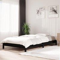 Berkfield Home Stack Bed Black 75x190 cm Small Single Solid Wood Pine
