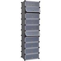Berkfield Home Interlocking Shoe Organiser with 10 Compartments Black
