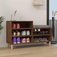 Berkfield Home Shoe Cabinet Brown Oak 102x36x60 cm Engineered Wood | Size: 102 x 36 x 60 cm