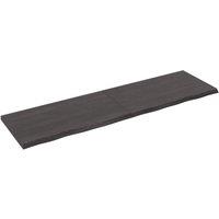 Berkfield Home Wall Shelf Dark Grey 180x50x(2-4) cm Treated Solid Wood Oak in Brown