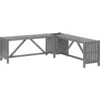 Berkfield Home Garden Corner Bench with Planter 117cm Solid Acacia Wood Grey
