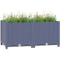 Berkfield Home Raised Bed 80x40x38 cm Polypropylene in Grey | Size: 80 x 40 x 38 cm