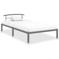Bed Frame Grey Metal 100x200 cm