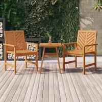 Berkfield Home 3 Piece Garden Lounge Set Solid Wood Acacia in Brown
