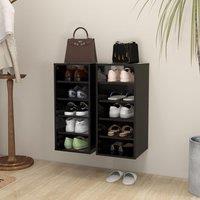 Berkfield Home Shoe Cabinets 2 pcs Black 31.5x35x70 cm Engineered Wood