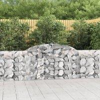 Berkfield Home Arched Gabion Baskets 4 pcs 300x30x80/100 cm Galvanised Iron in Silver