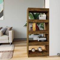 Berkfield Home Book Cabinet/Room Divider Smoked Oak 60x30x135 cm Engineered Wood in Brown | Size: 60 x 30 x 135 cm