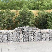 Berkfield Home Arched Gabion Baskets 9 pcs 300x50x60/80 cm Galvanised Iron in Silver