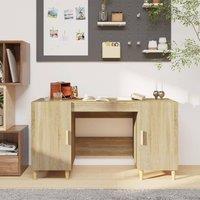 Berkfield Home Desk Sonoma Oak 140x50x75 cm Engineered Wood in Brown | Size: 140 x 50 x 75 cm