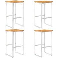 Berkfield Home Bar Chairs 4 pcs Solid Acacia Wood & Stainless Steel in Brown