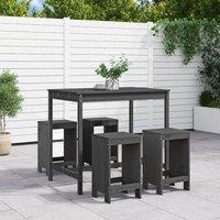 Berkfield Home 5 Piece Garden Bar Set Grey Solid Wood Pine