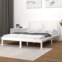 Berkfield Home Bed Frame White Solid Wood 200x200 cm