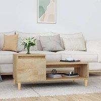 Berkfield Home Coffee Table Sonoma Oak 100x50x45 cm Engineered Wood in Brown | Size: 100 x 50 x 45 cm