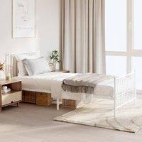Berkfield Home Metal Bed Frame with Headboard & Footboard White 90x200 cm
