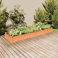 Berkfield Home Garden Raised Bed with Liner Brown 240x60x25 cm Solid Wood Fir | Size: 240 x 60 x 25 cm