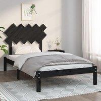 Berkfield Home Bed Frame Black 100x200 cm Solid Wood