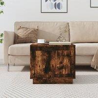 Berkfield Home Coffee Table Smoked Oak 51x50x44 cm Engineered Wood in Brown | Size: 51 x 50 x 44 cm