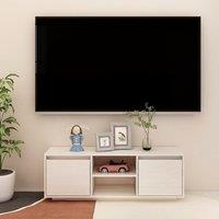 Berkfield Home TV Cabinet White 110x30x40 cm Solid Pinewood | Size: 110 x 30 x 40 cm