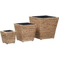 Berkfield Home Garden Raised Beds 3 pcs Water Hyacinth in Brown