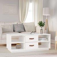 Berkfield Home Coffee Table White 100x50x41 cm Solid Wood Pine | Size: 100 x 50 x 41 cm