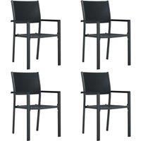 Berkfield Home Garden Chairs 4 pcs Black Plastic Rattan Look
