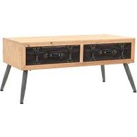 Berkfield Home Coffee Table Solid Fir Wood 115x55x50 cm in Brown | Size: 115 x 55 x 50 cm
