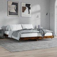 Berkfield Home Bed Frame Smoked Oak 120x200 cm Engineered Wood in Brown | Size: Small Double