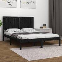 Berkfield Home Bed Frame Black Solid Wood Pine 140x190 cm