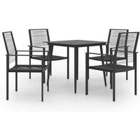 Berkfield Home 5 Piece Garden Dining Set in Black